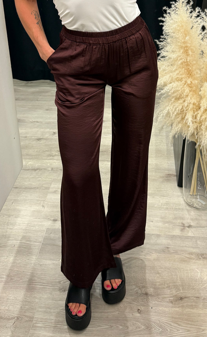 Roberta satin pants - bordeaux
