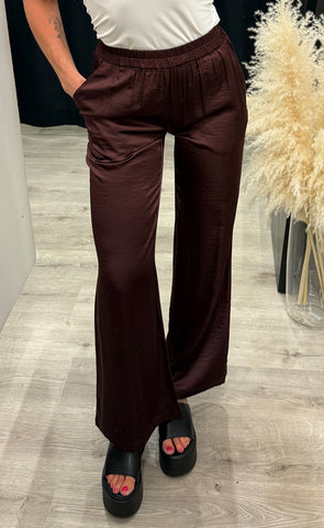 Roberta satin pants - bordeaux