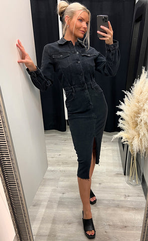 Reese denim dress - black