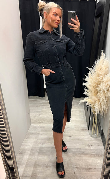 Reese denim dress - black