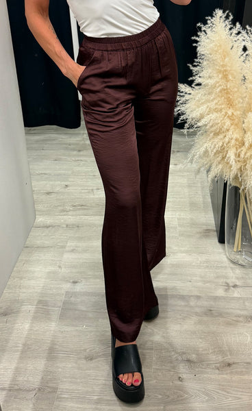 Roberta satin pants - bordeaux