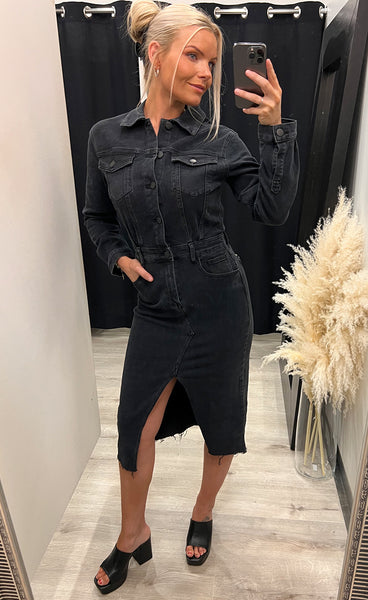 Reese denim dress - black