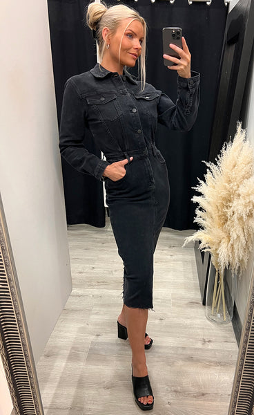 Reese denim dress - black