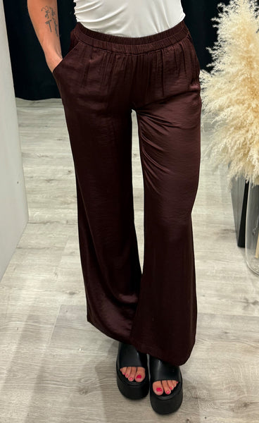 Roberta satin pants - bordeaux
