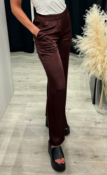 Roberta satin pants - bordeaux