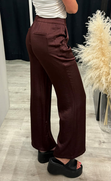 Roberta satin pants - bordeaux