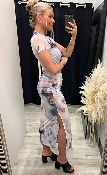 Freya mesh dress - white lilas