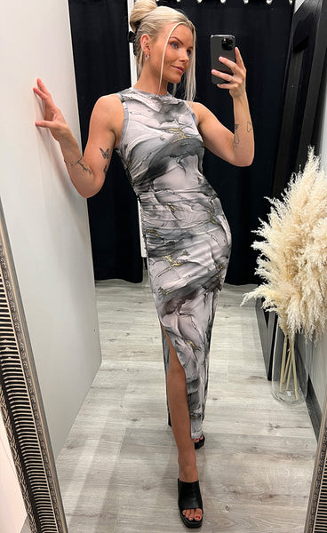 Fanney mesh dress - grey/gold