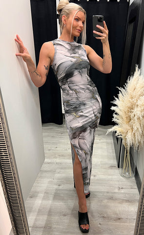 Fanney mesh dress - grey/gold