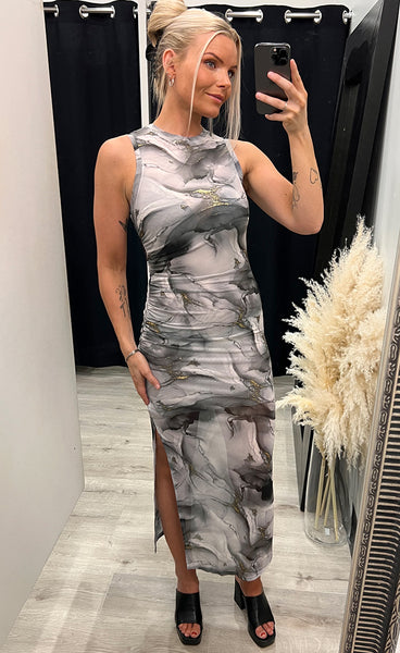 Fanney mesh dress - grey/gold