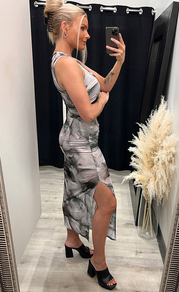 Fanney mesh dress - grey/gold