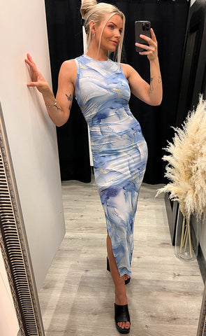 Fanney mesh dress - blue/gold
