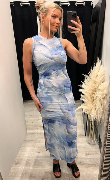 Fanney mesh dress - blue/gold