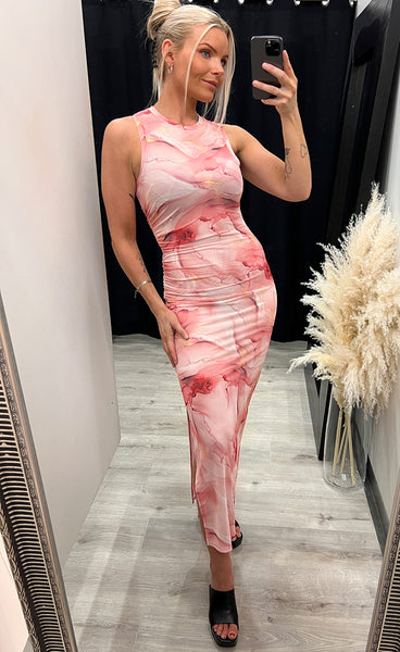 Fanney mesh dress - pink/gold