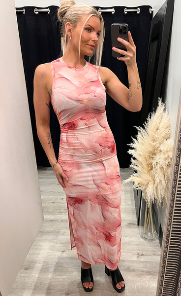 Fanney mesh dress - pink/gold