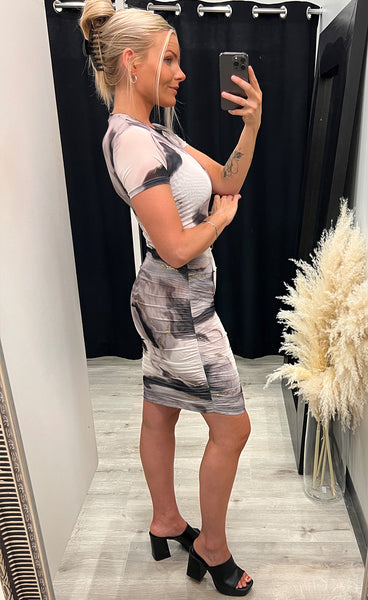 Eva dress - grey/gold