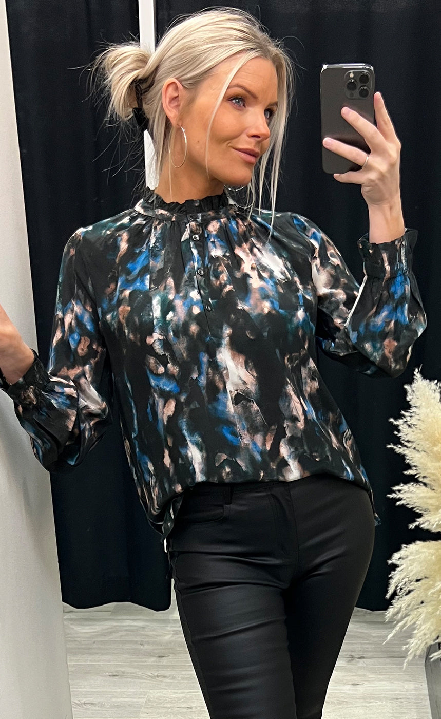 Agnes blouse - blue print