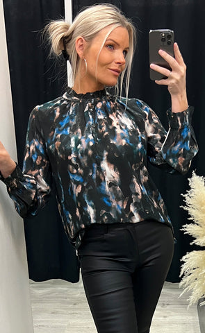 Agnes blouse - blue print