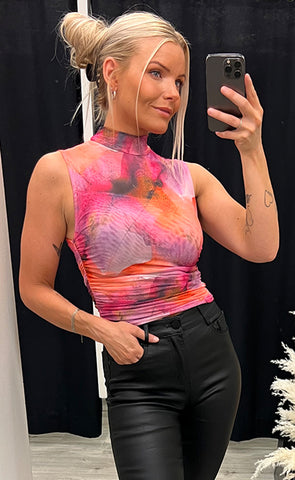Tasha mesh top - fuchsia