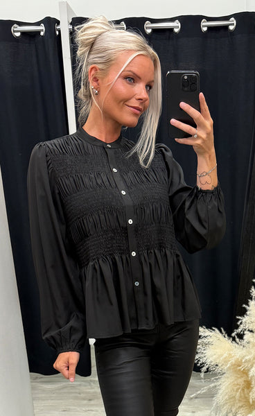 Chloe smock blouse - black