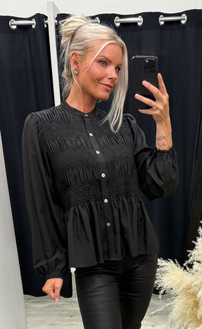 Chloe smock blouse - black