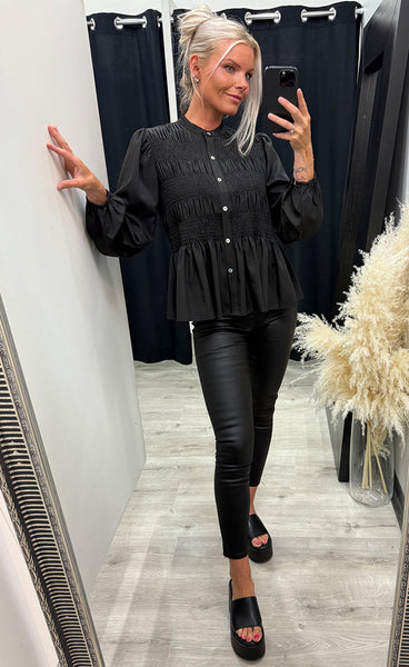 Chloe smock blouse - black