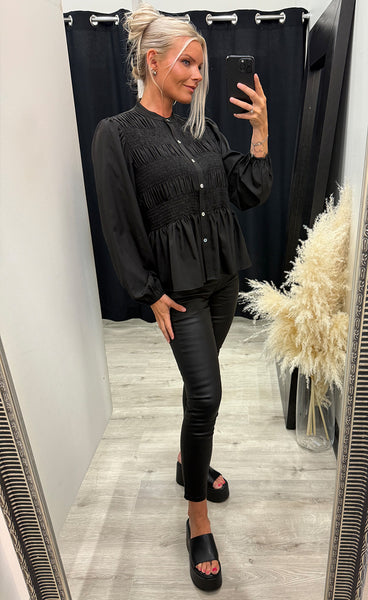 Chloe smock blouse - black
