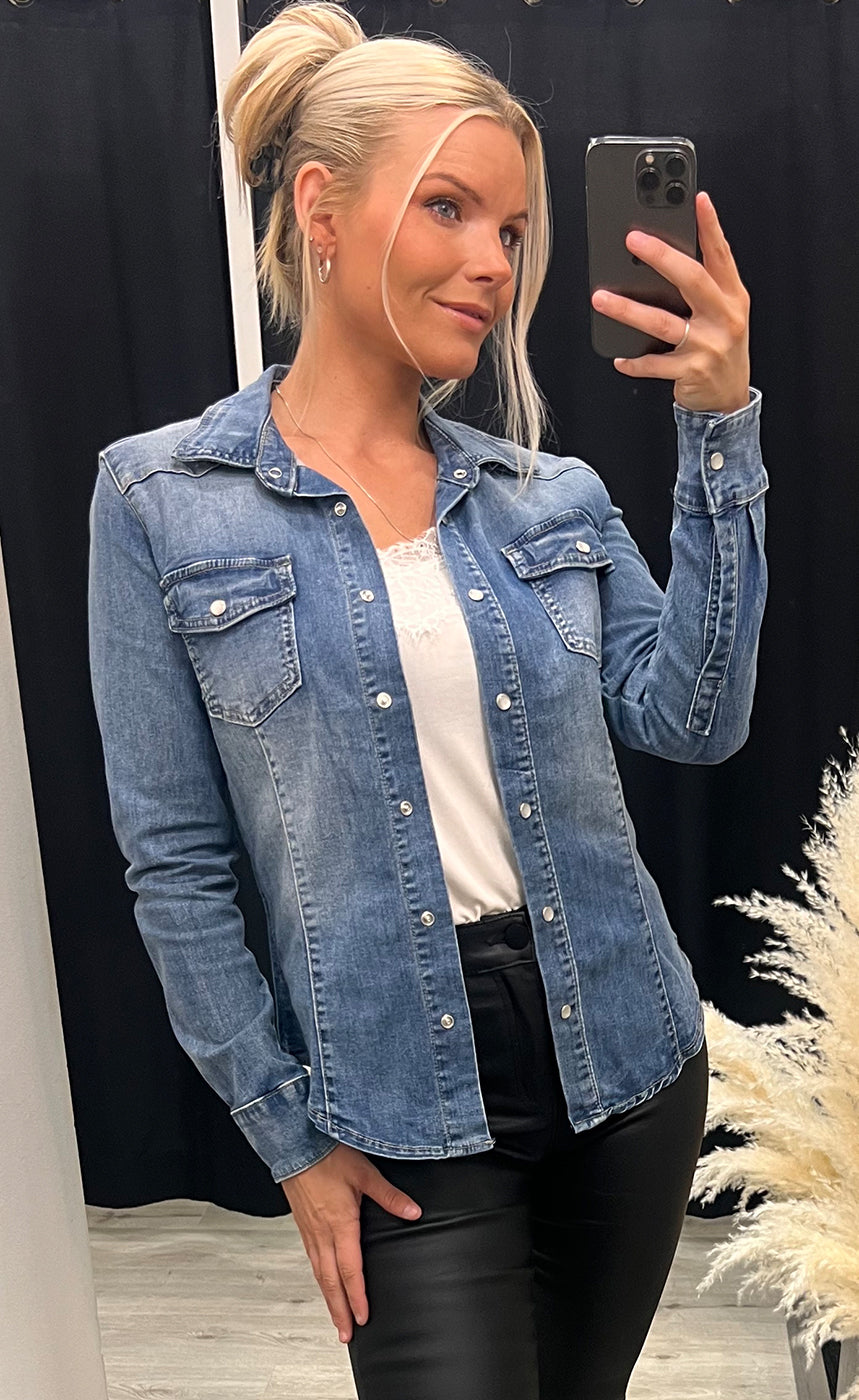 Melly gallaskyrta - denim