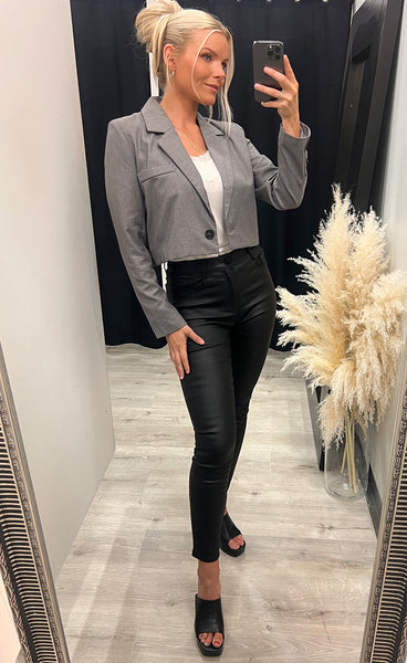 Alexandra cropped blazer - grey