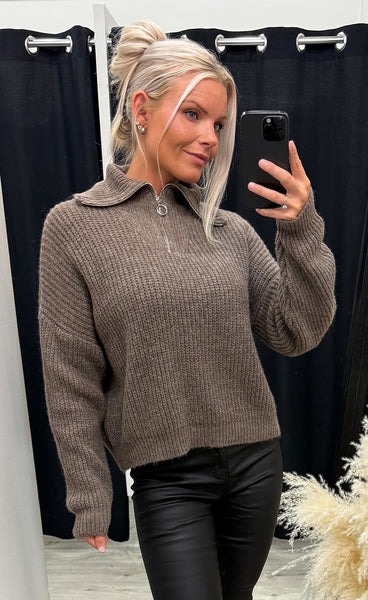 Lesia knit - timber wolf melange