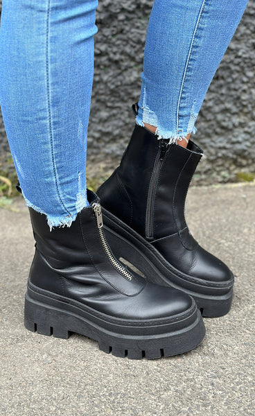 Ökklaskór 13846 LEATHER - black