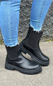 Ökklaskór 48001 LEATHER - black