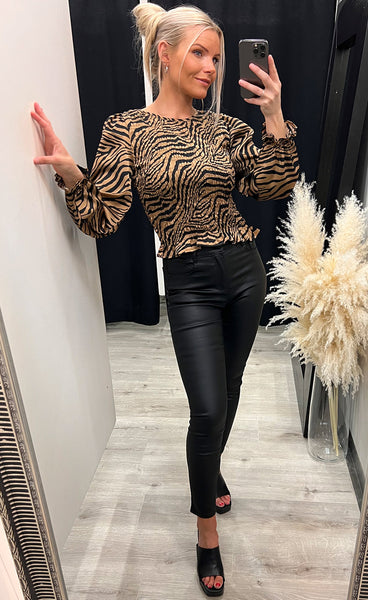 Nix top - camel/black