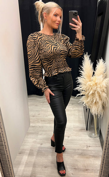 Nix top - camel/black