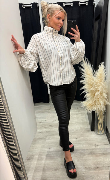 NOELLA N-Naomia shirt - ellington white stripe