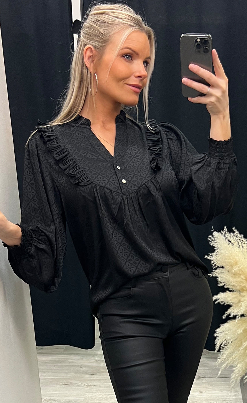 Silke blouse - black print