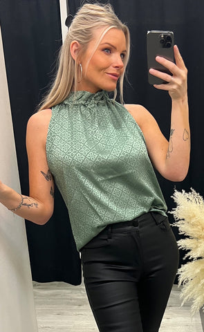 Liva top - green print