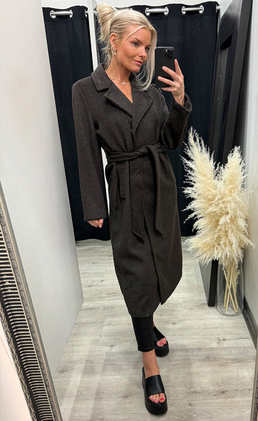 b.young Abonnet long coat - java melange