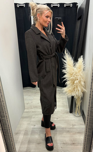 b.young Abonnet long coat - java melange