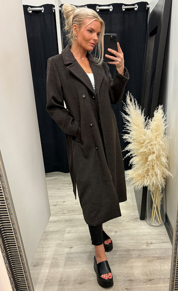 b.young Abonnet long coat - java melange