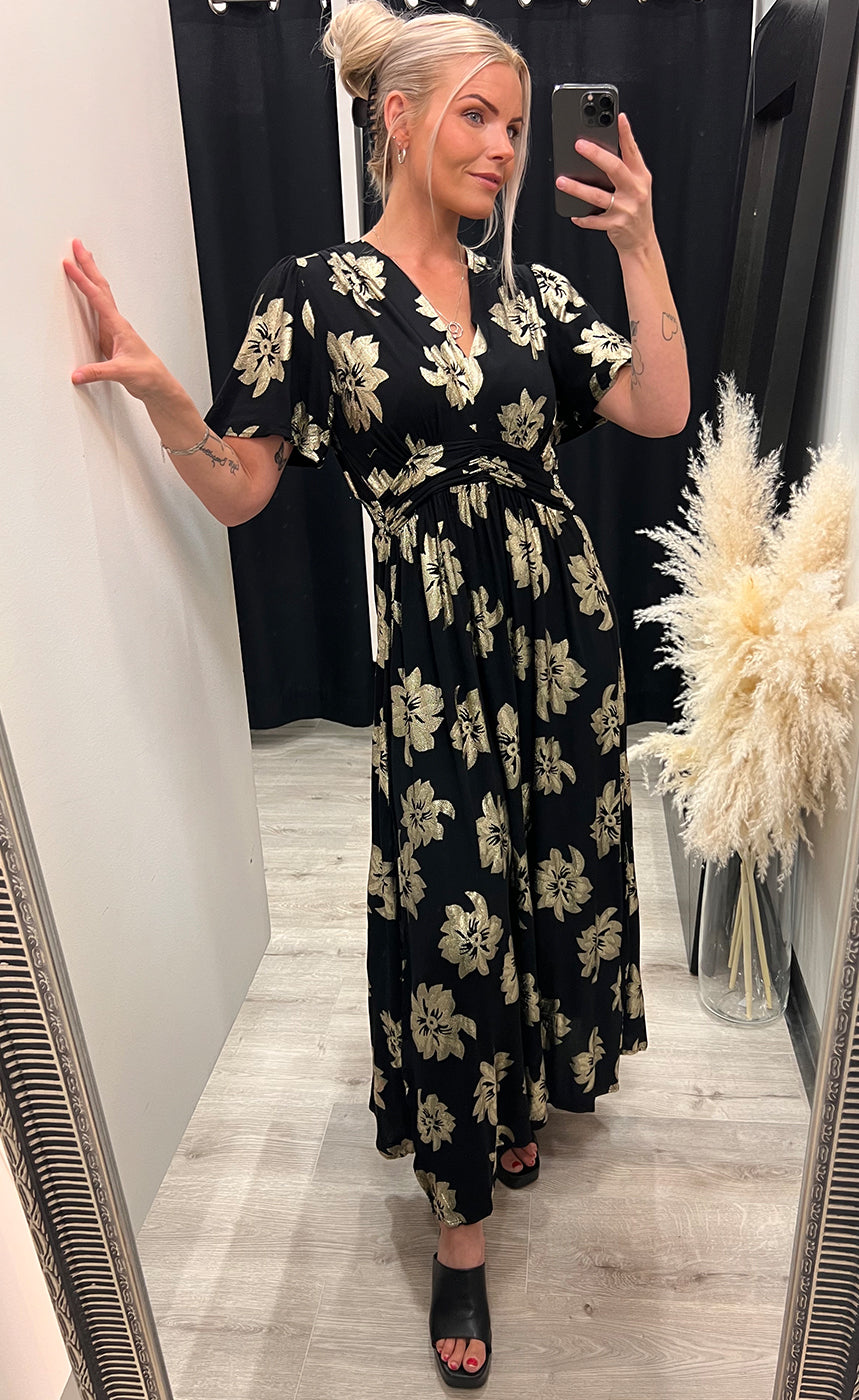Stella dress - black/gold