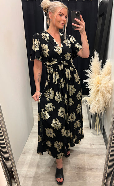 Stella dress - black/gold