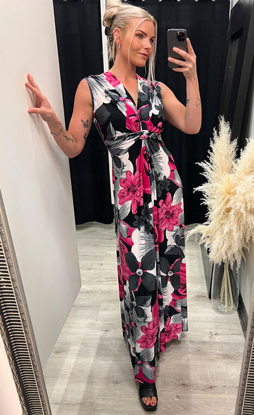 Olena dress - grey/fuchsia