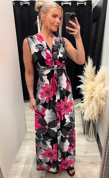 Olena dress - grey/fuchsia