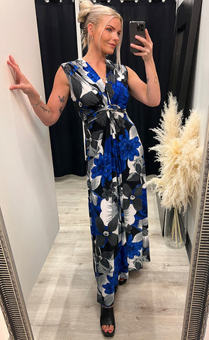 Olena dress - grey/blue