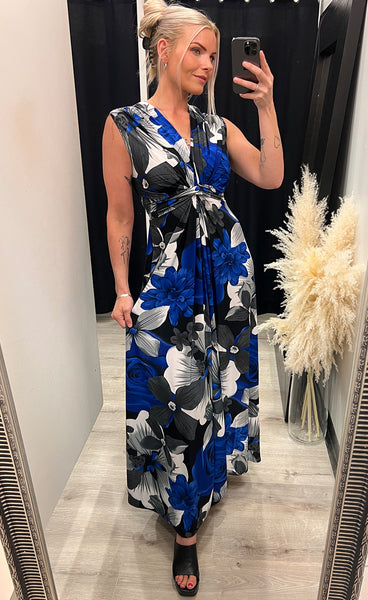 Olena dress - grey/blue