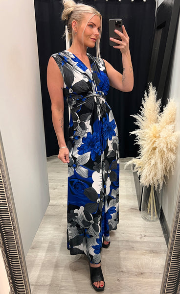 Olena dress - grey/blue