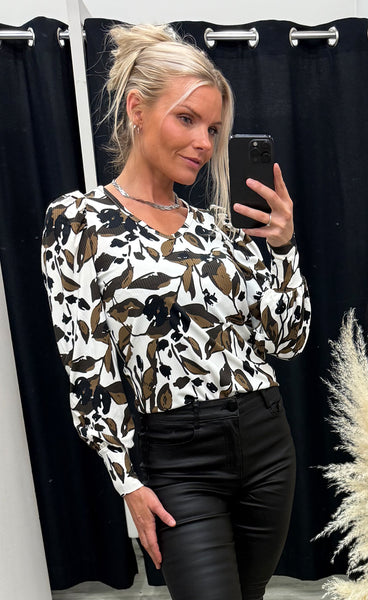 SP Vya v-neck longsleeve - flower