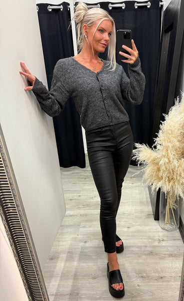 Milania hope cardigan - dark grey melange