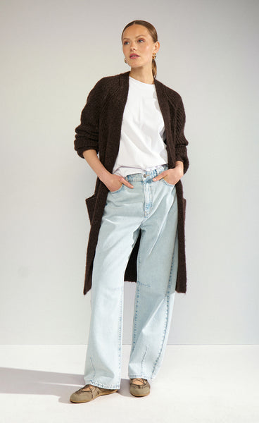 NÜMPH Nuzindi long cardigan - black coffee